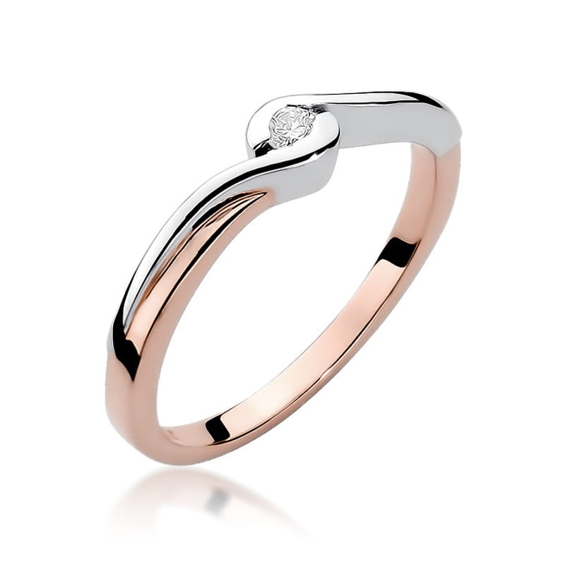 Prsteň W027 Diamant 0,05ct ružové zlato Au 585/1000 2