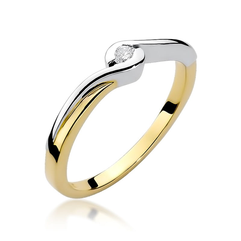 Prsteň W027 Diamant 0,05ct žlté zlato Au 585/1000 2
