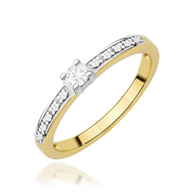 Prsteň W0288 Laboratory Diamond 0,08ct žlté zlato Au 585/1000 2