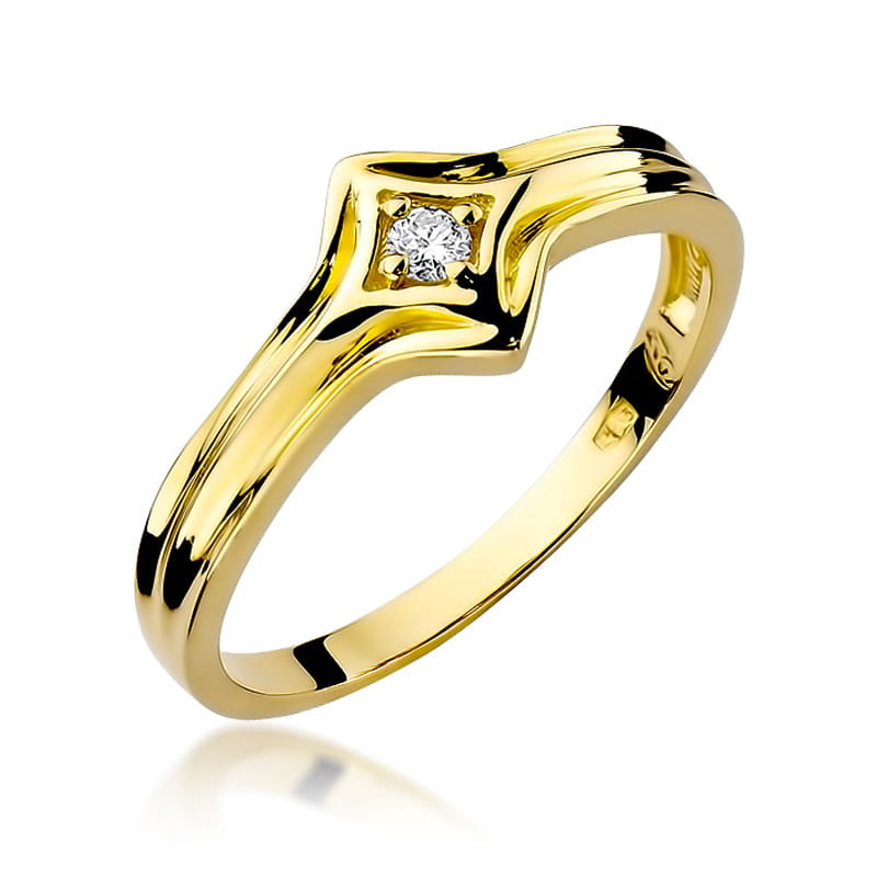 Prsteň W029 Diamant 0,05ct žlté zlato Au 585/1000 2