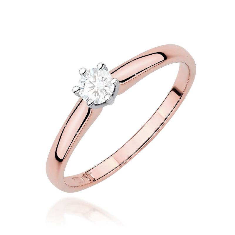 Prsteň W0317 Laboratórny diamant 0,20ct ružové zlato Au 585/1000 2