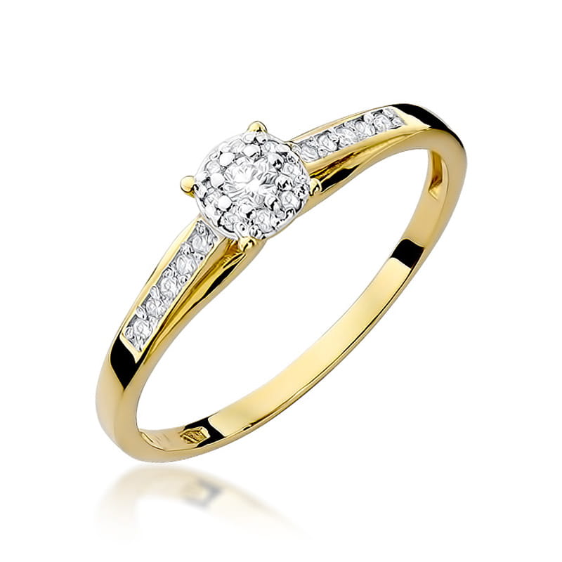 Prsteň W034 Diamant 0,04ct žlté zlato Au 585/1000 2