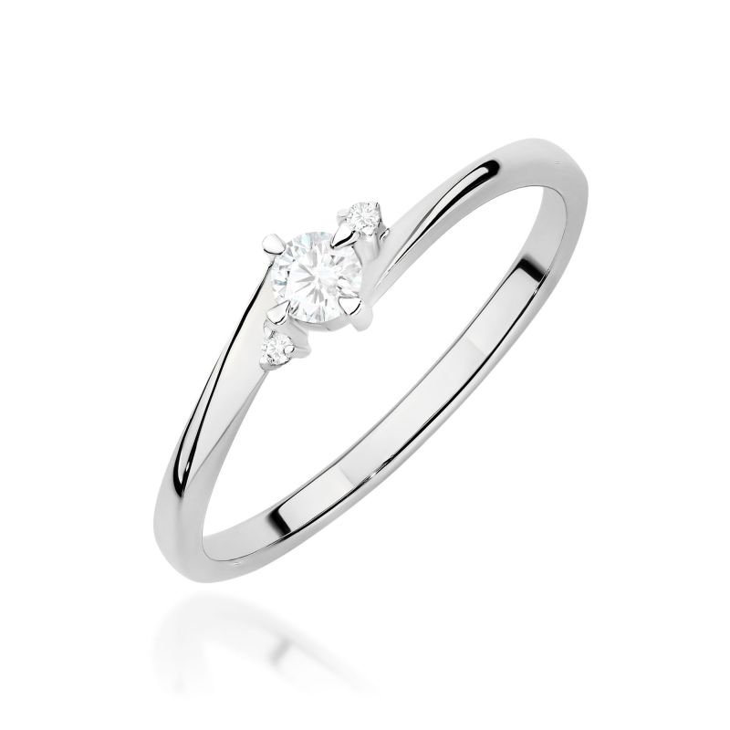 Prsteň W0346 Laboratórny diamant 0,10ct biele zlato Au 585/1000 2