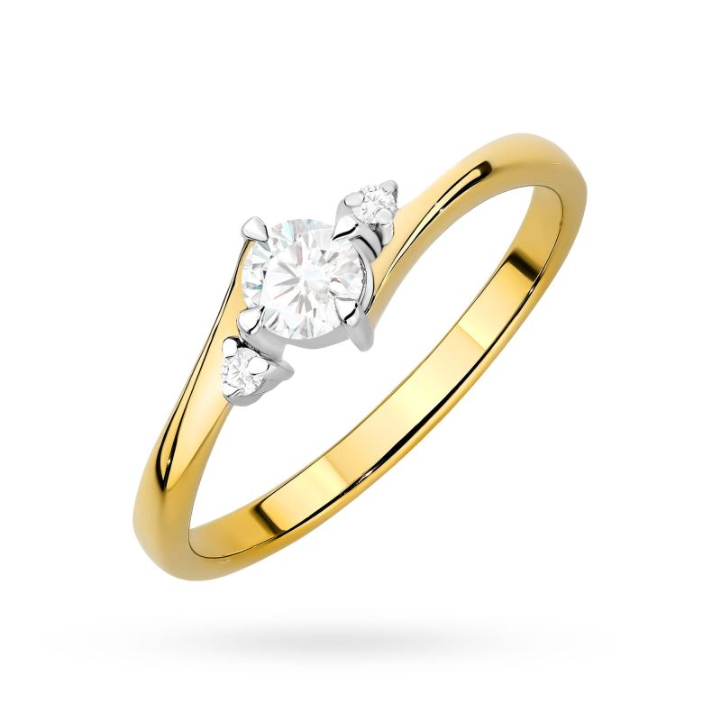 Prsteň W0346 Laboratórny diamant 0,25ct žlté zlato Au 585/1000 2