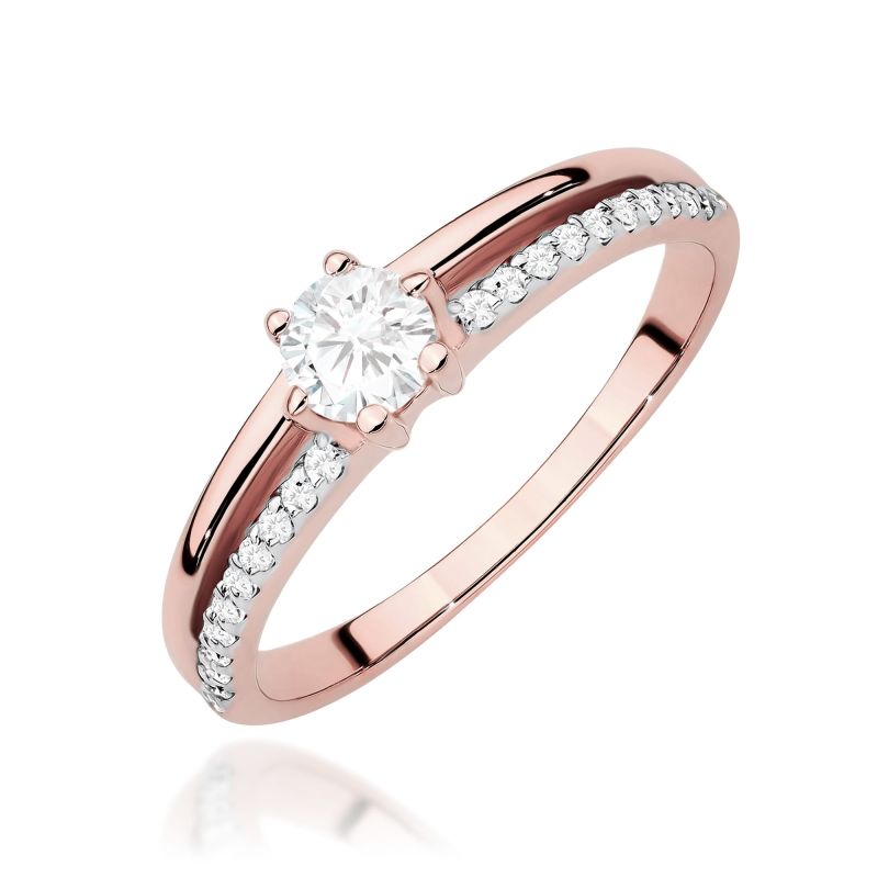Prsteň W0355 Laboratórny diamant 0,30ct ružové zlato Au 585/1000 2