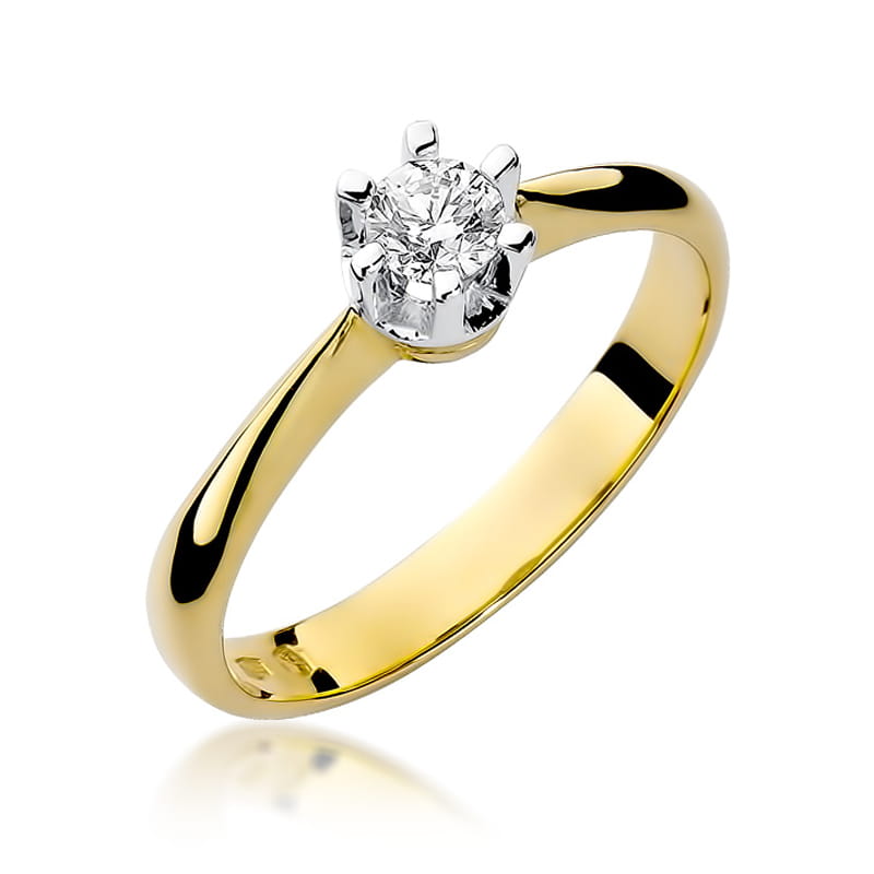 Prsteň W036 Diamant 0,23ct žlté zlato Au 585/1000 2