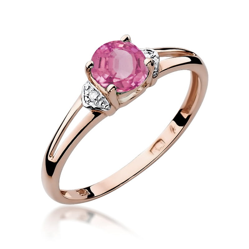 Prsteň W039 Ružový Topaz 0,65ct ružové zlato Au 585/1000 2