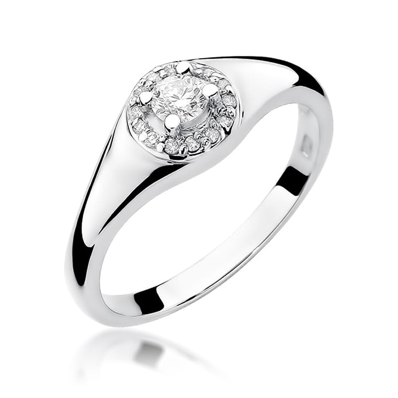Prsteň W041 Diamant 0,10ct biele zlato Au 585/1000 2