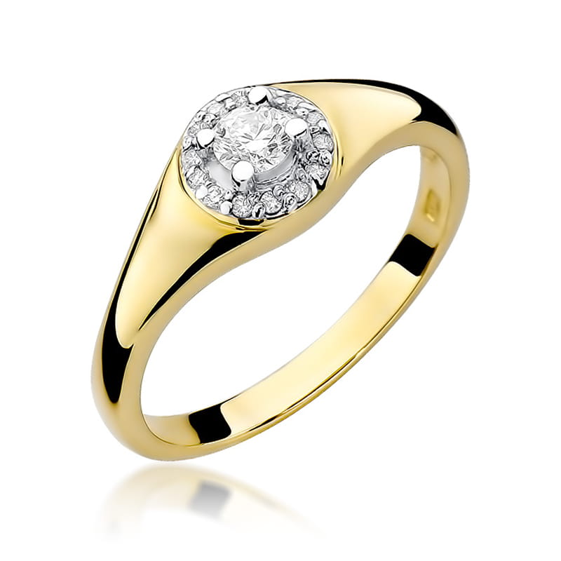 Prsteň W041 Diamant 0,10ct žlté zlato Au 585/1000 2