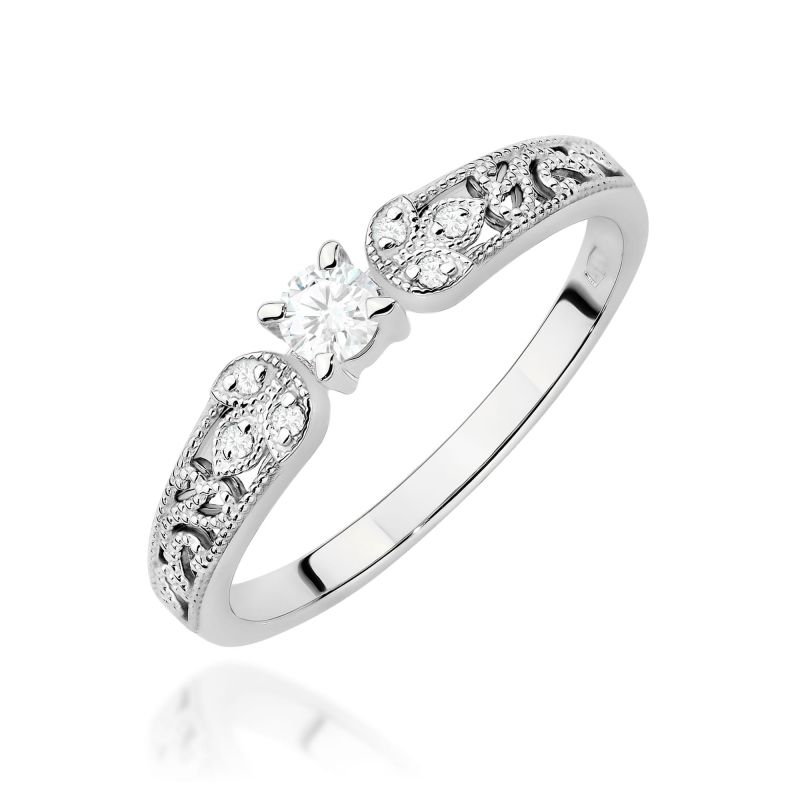 Prsteň W0411 Laboratórny diamant 0,10ct biele zlato Au 585/1000 2