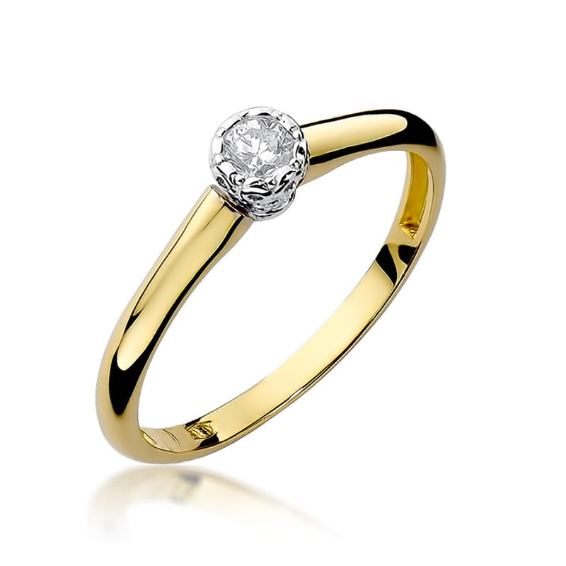 Prsteň W042 Diamant 0,13ct žlté zlato Au 585/1000 2