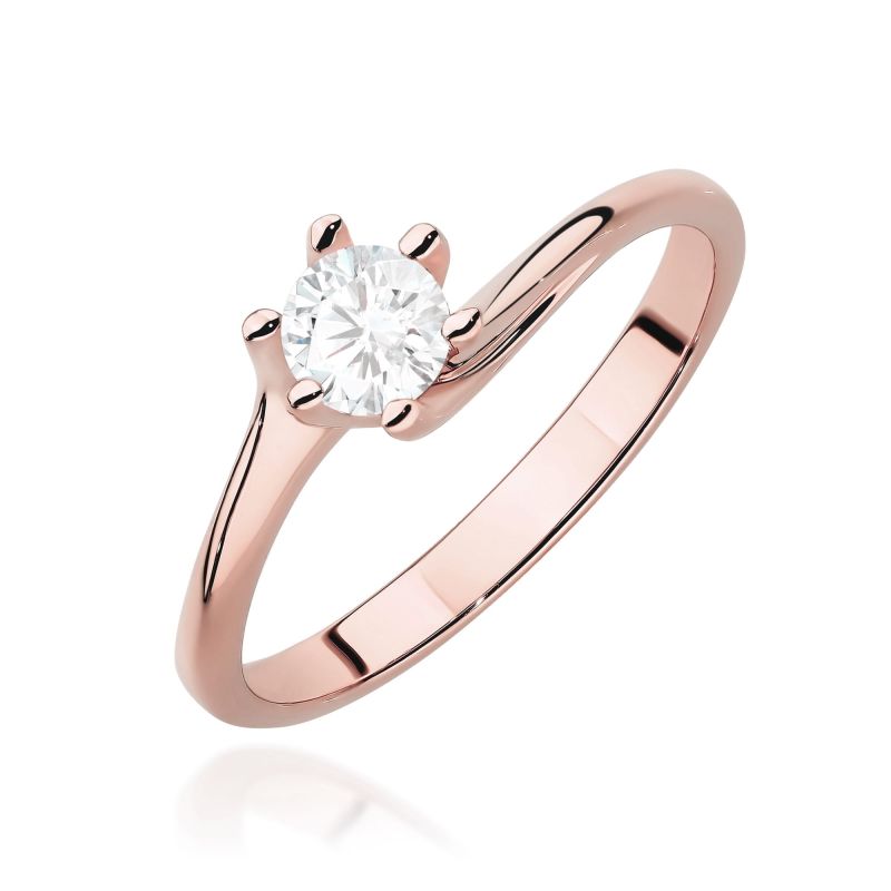 Prsteň W0423 Laboratórny diamant 0,50ct ružové zlato Au 585/1000 2