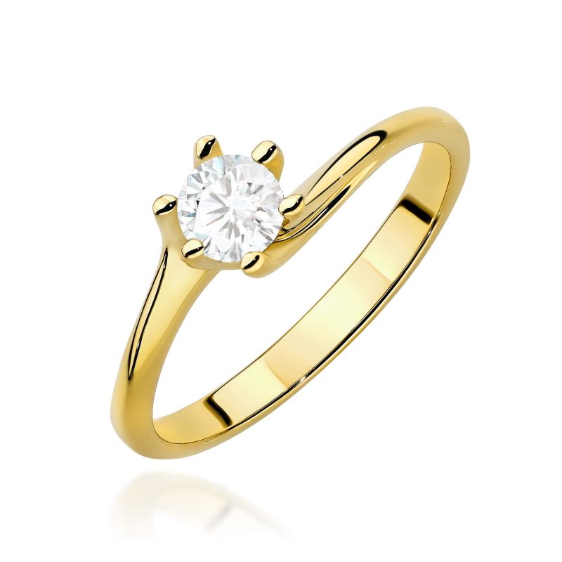 Prsteň W0423 Laboratórny diamant 0,50ct žlté zlato Au 585/1000 2