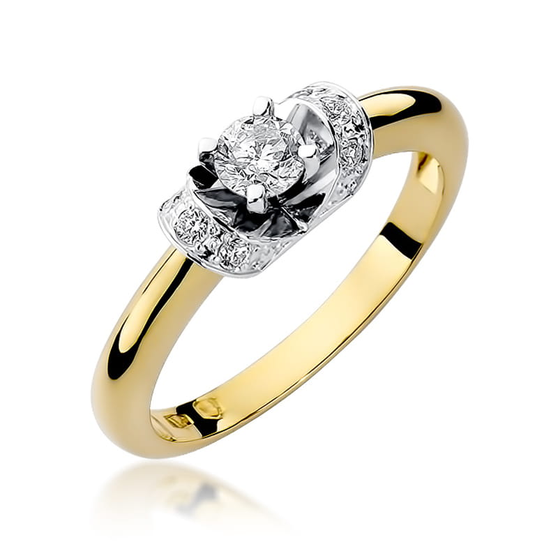 Prsteň W043 Diamant 0,24ct žlté zlato Au 585/1000 2