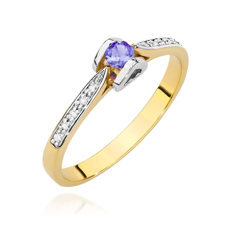 Prsteň W0435 Tanzanite 0,15ct žlté zlato Au 585/1000 2
