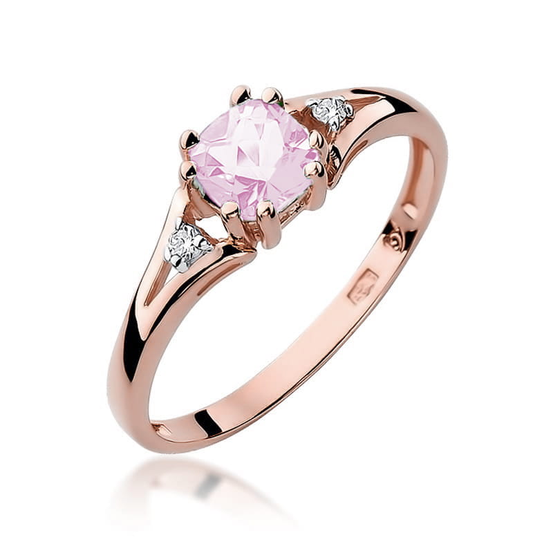 Prsteň W044 Ružový Topaz 0,70ct ružové zlato Au 585/1000 2