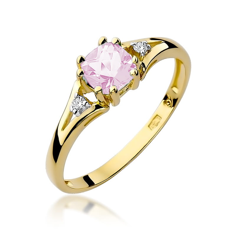 Prsteň W044 Ružový Topaz 0,70ct žlté zlato Au 585/1000 2