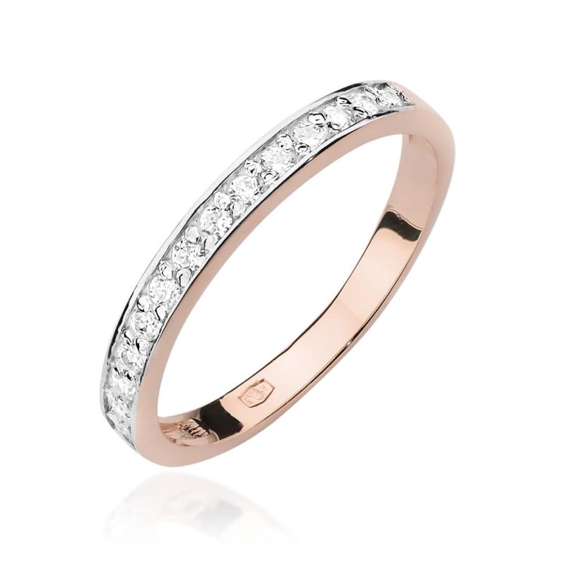 Prsteň W0446 s diamantmi, ružové zlato Au 585/1000 2