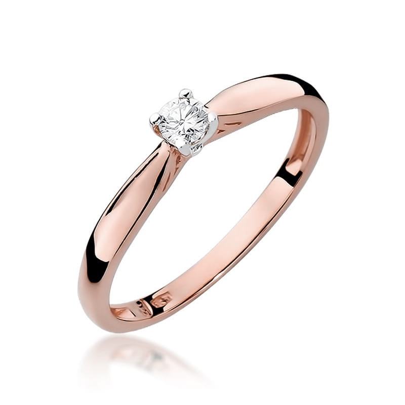 Prsteň W045 Diamant 0,10ct ružové zlato Au 585/1000 2