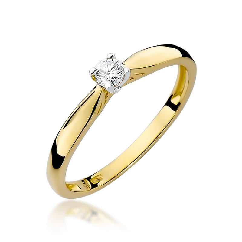 Prsteň W045 Diamant 0,10ct žlté zlato Au 585/1000 2