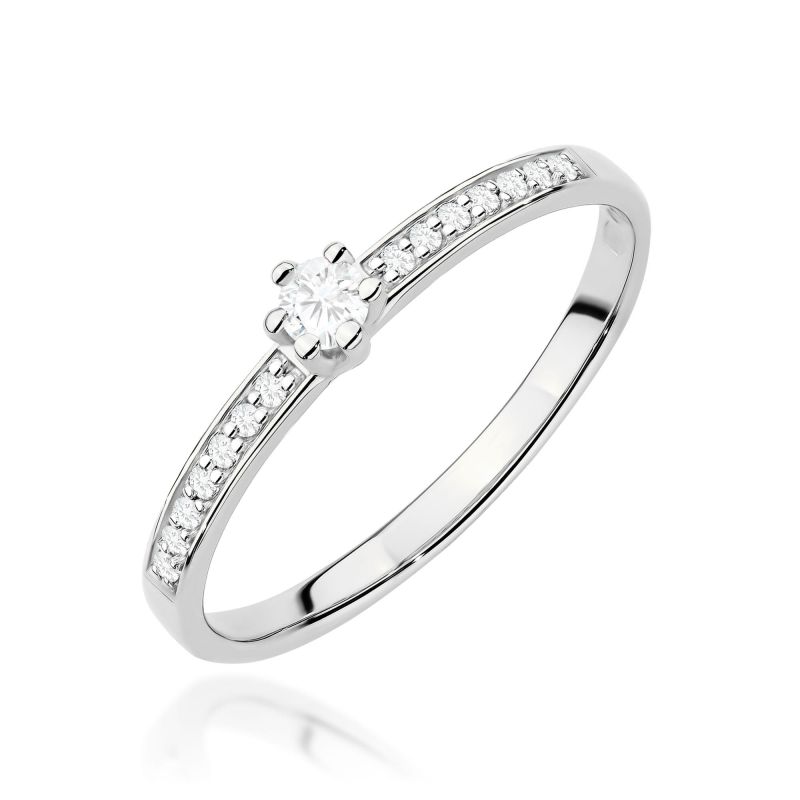 Prsteň W0459 Laboratórny diamant 0,10ct biele zlato Au 585/1000 2