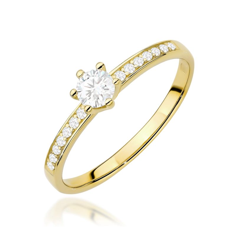 Prsteň W0459 Laboratórny diamant 0,25ct žlté zlato Au 585/1000 2