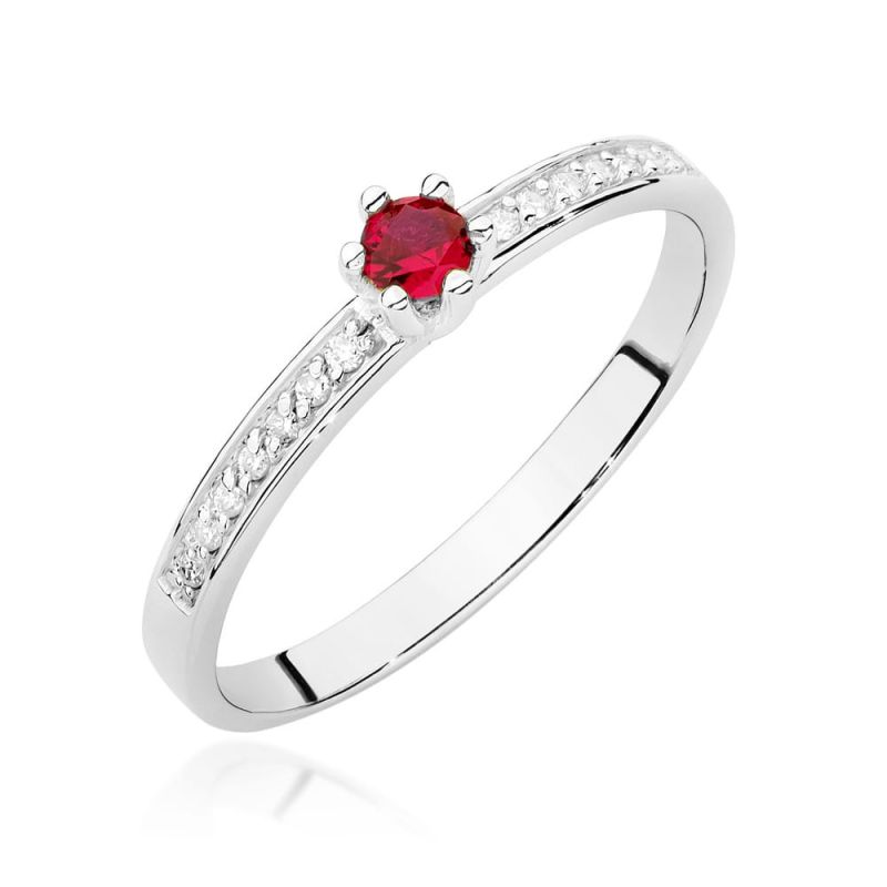 Prsteň W0459 Ruby 0,15ct biele zlato Au 585/1000 2