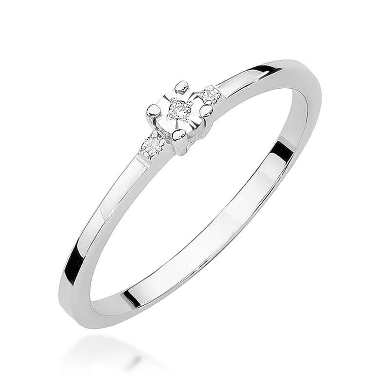Prsteň W0464 Diamant 0,01ct biele zlato Au 585/1000 2