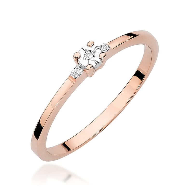 Prsteň W0464 Diamant 0,01ct ružové zlato Au 585/1000 2