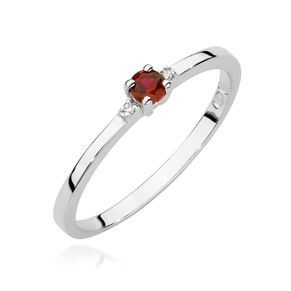Prsteň W0464 Ruby 0,15ct biele zlato Au 585/1000 2