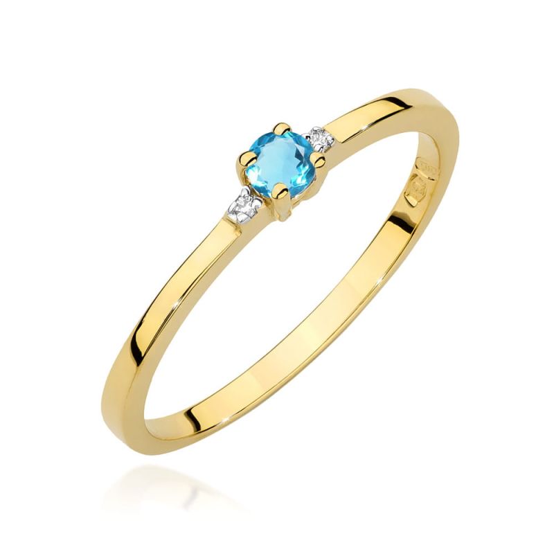 Prsteň W0464 Topaz 0,15ct žlté zlato Au 585/1000 2