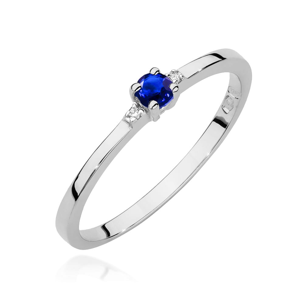 Prsteň W0464 Zafír 0,15ct biele zlato Au 585/1000 2