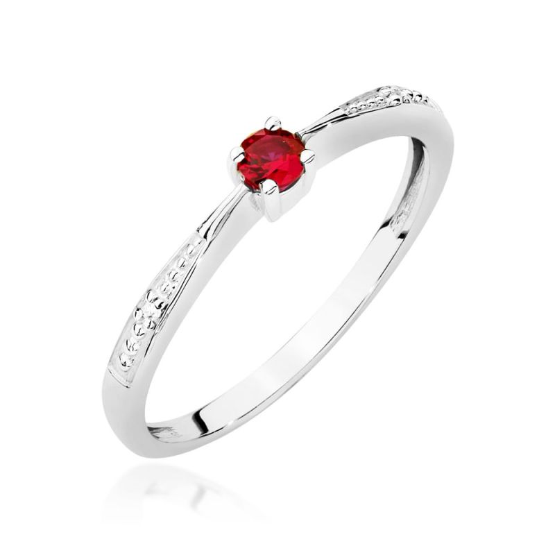 Prsteň W0465 Ruby 0,15ct biele zlato Au 585/1000 2