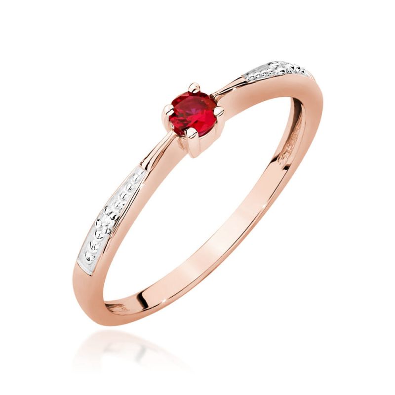 Prsteň W0465 Ruby 0,15ct ružové zlato Au 585/1000 2