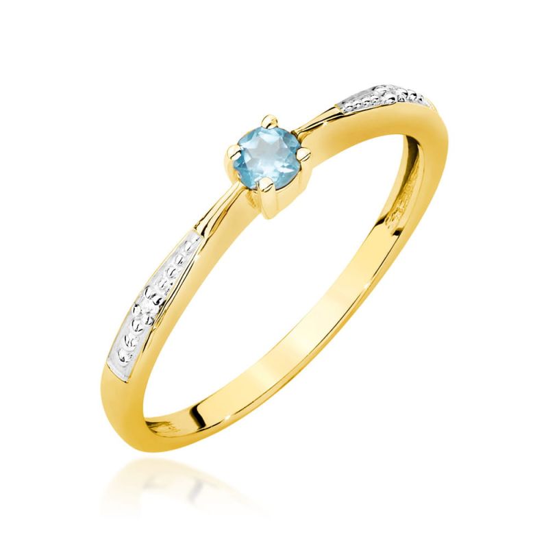 Prsteň W0465 Topaz 0,15ct žlté zlato Au 585/1000 2