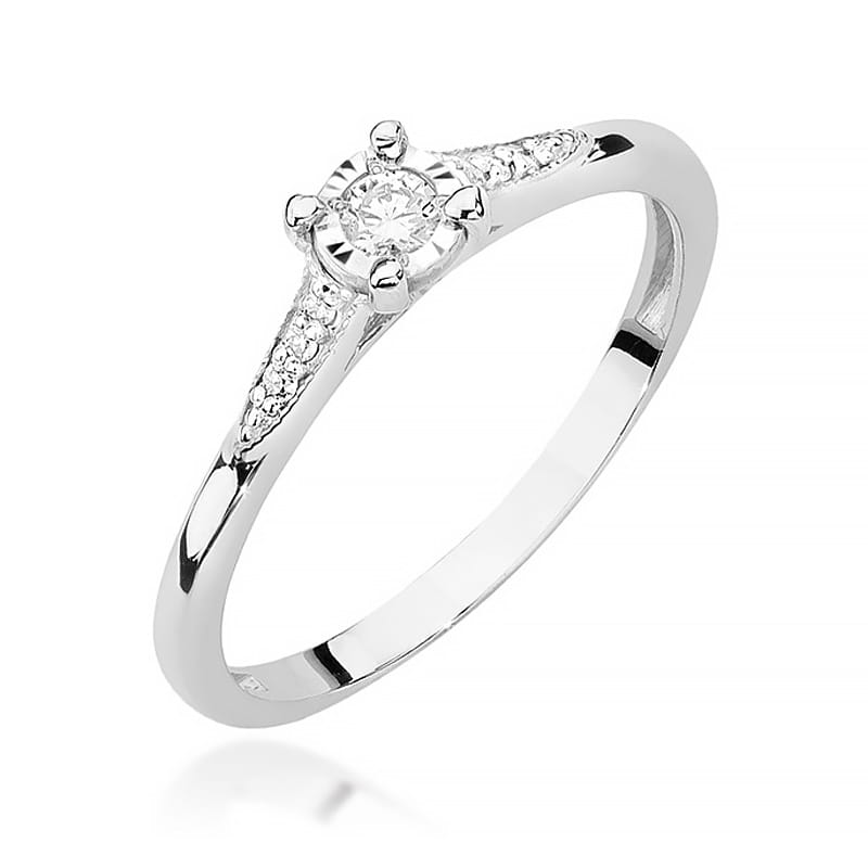 Prsteň W0466 Diamant 0,08ct biele zlato Au 585/1000 2