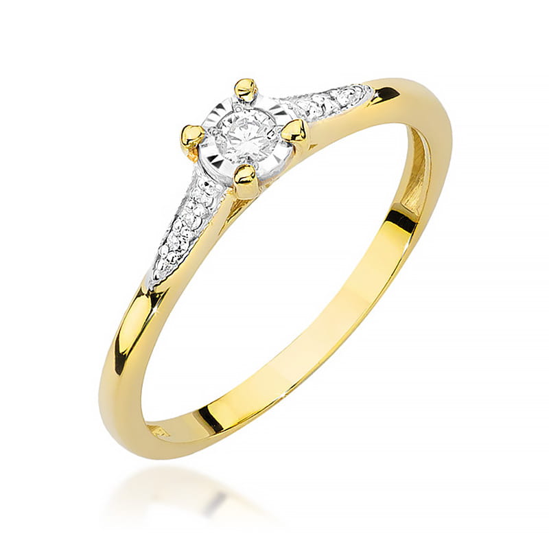 Prsteň W0466 Diamant 0,08ct žlté zlato Au 585/1000 2
