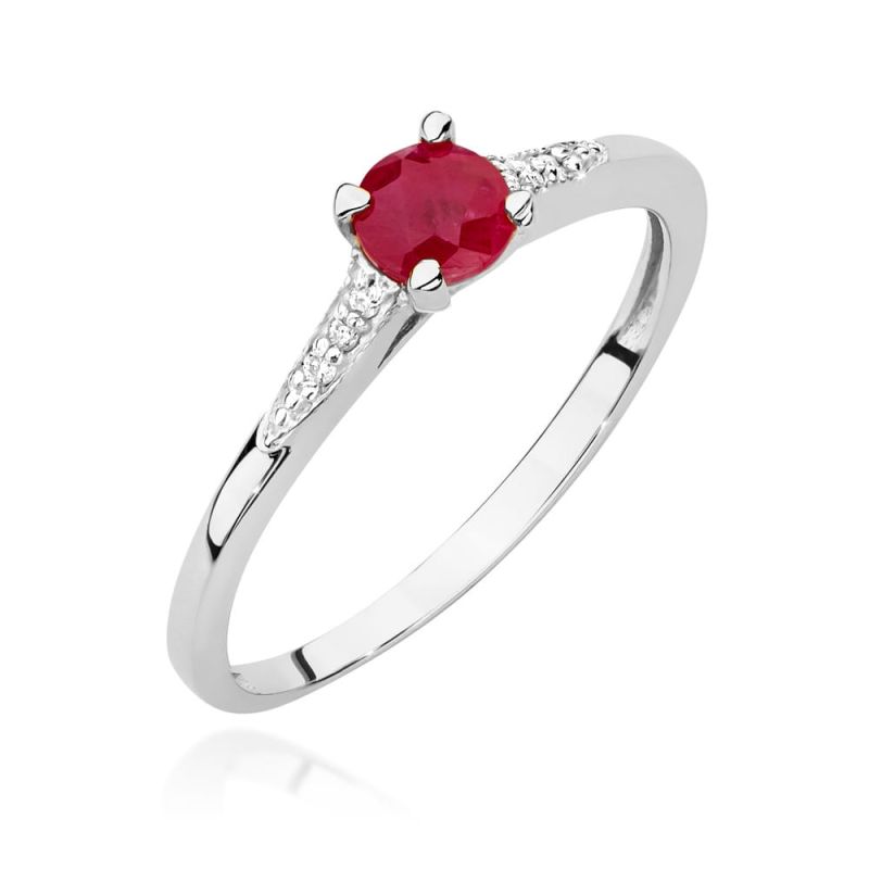 Prsteň W0466 Ruby 0,30ct biele zlato Au 585/1000 2
