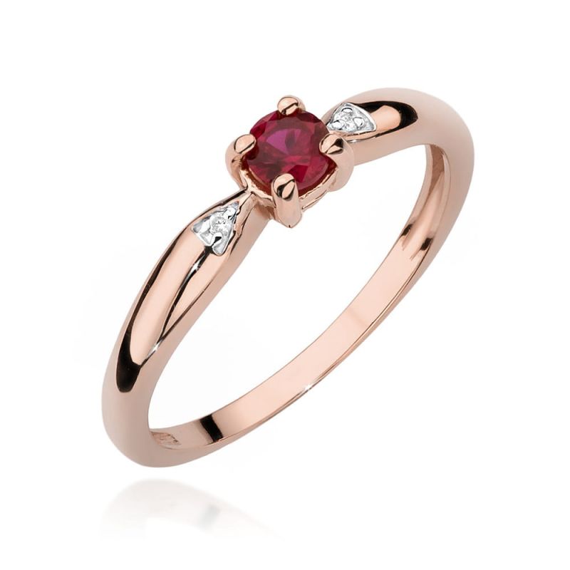 Prsteň W0469 Ruby 0,15ct ružové zlato Au 585/1000 2