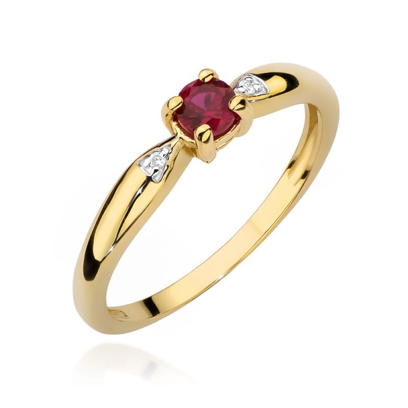 Prsteň W0469 Ruby 0,15ct žlté zlato Au 585/1000 2