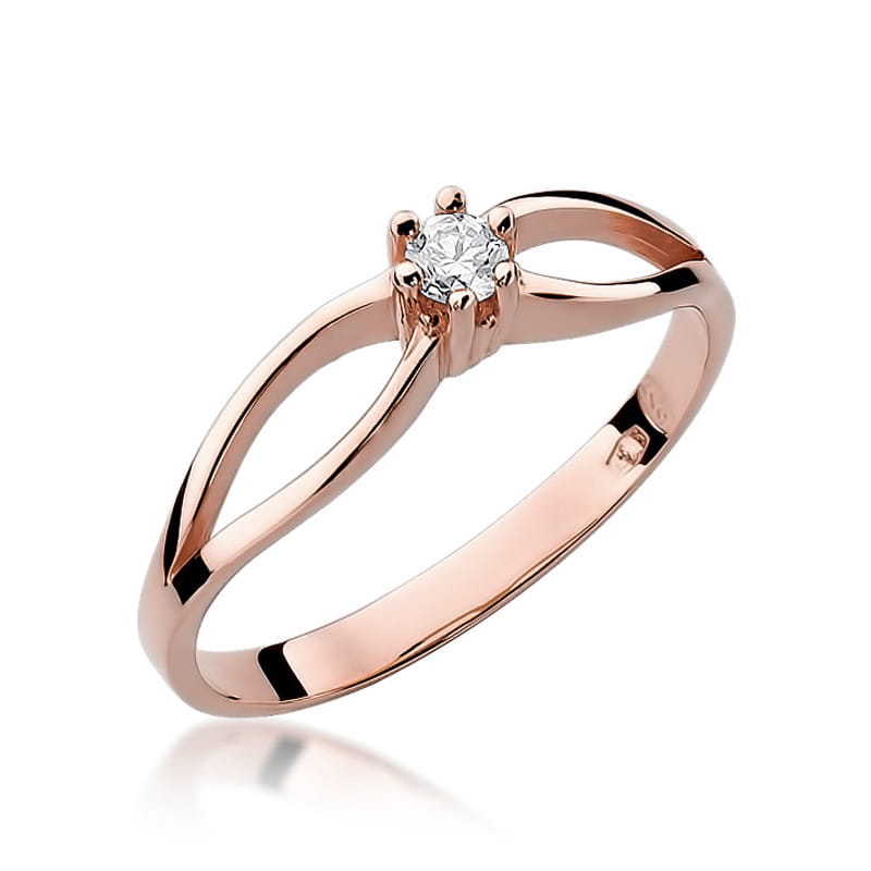Prsteň W049 Diamant 0,10ct ružové zlato Au 585/1000 2