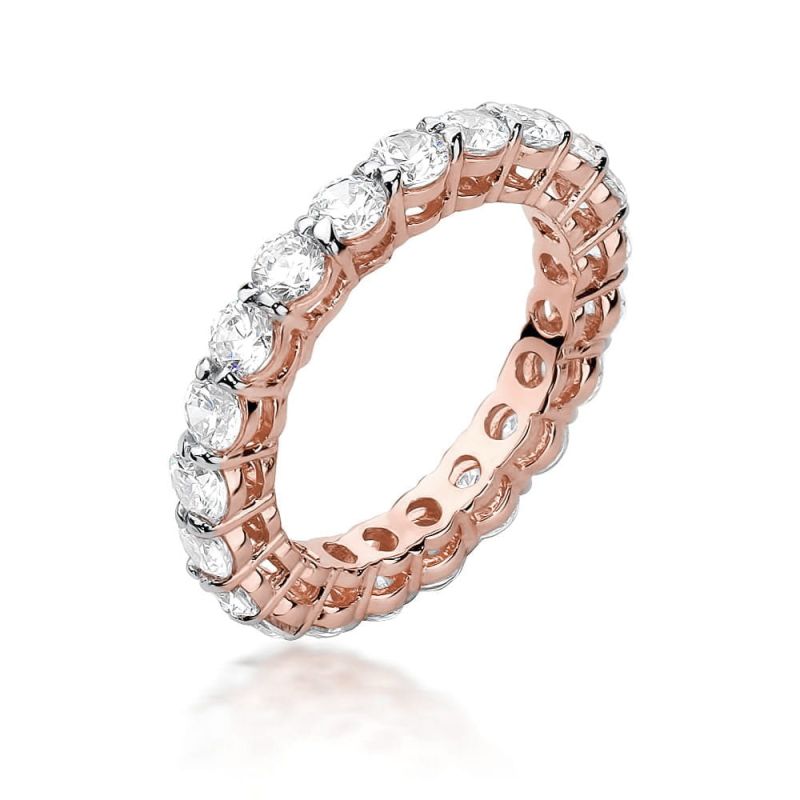Prsteň W0519 s diamantmi ružové zlato Au 585/1000 2