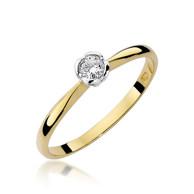 Prsteň W054 Diamant 0,10ct žlté zlato Au 585/1000 2
