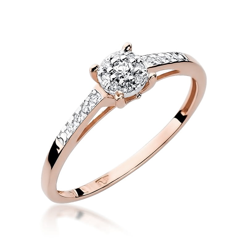 Prsteň W055 Diamant 0,04ct ružové zlato Au 585/1000 2