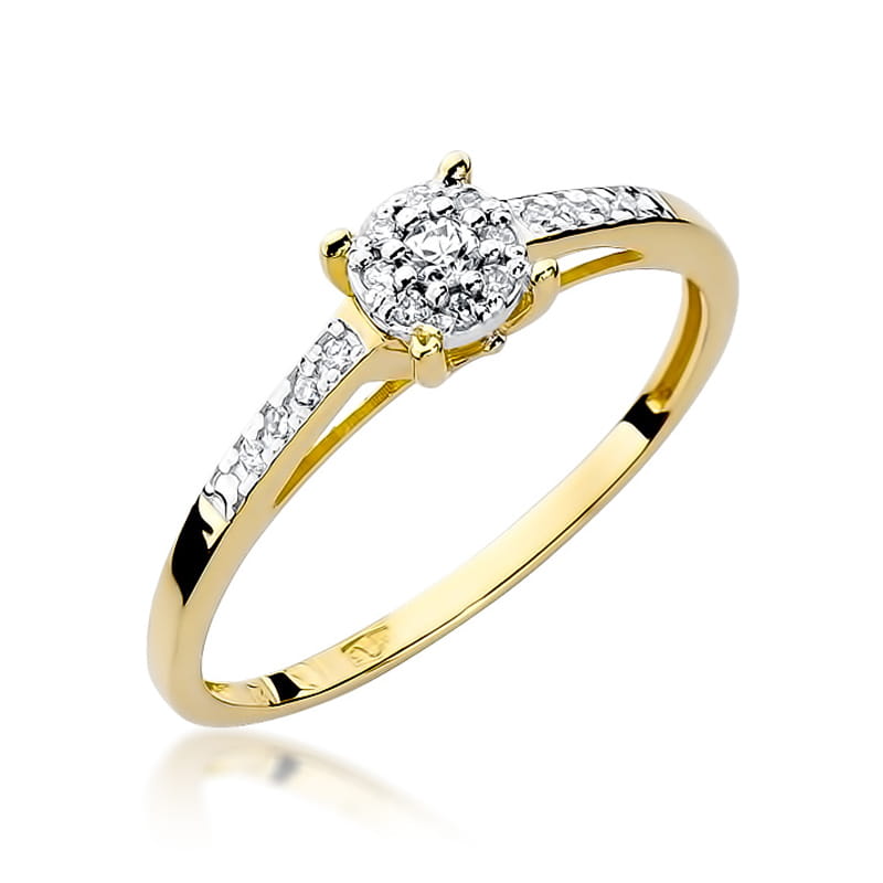 Prsteň W055 Diamant 0,04ct žlté zlato Au 585/1000 2