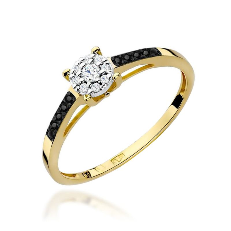 Prsteň W055 Diamant 0,08ct žlté zlato Au 585/1000 2