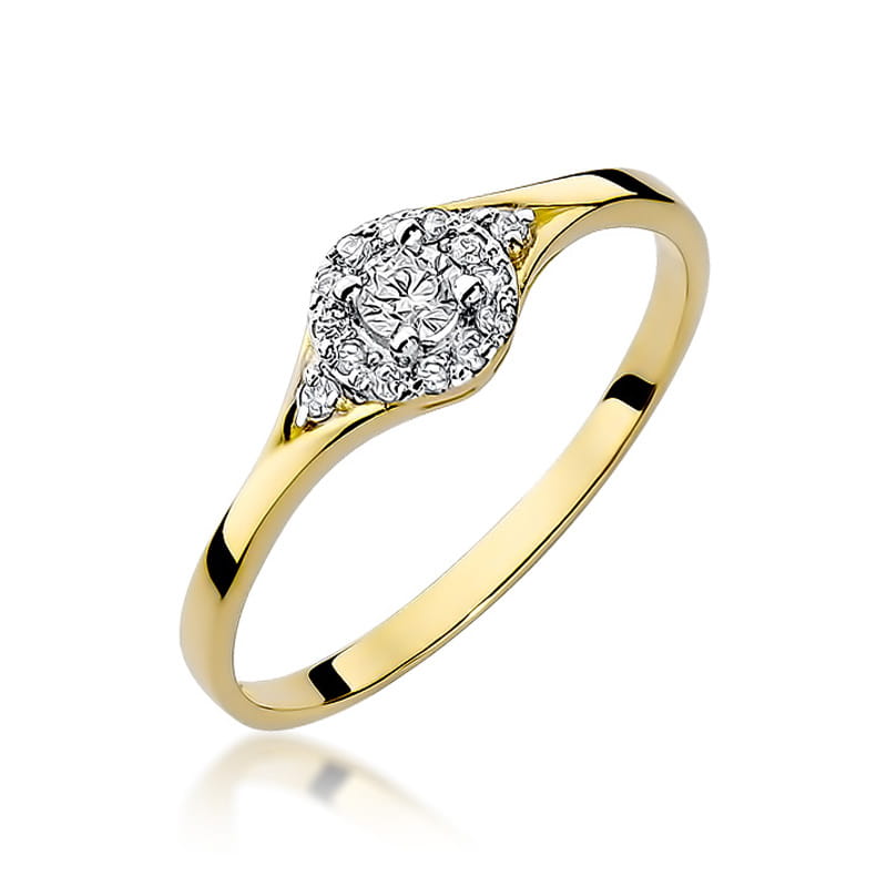 Prsteň W056 Diamant 0,10ct žlté zlato Au 585/1000 2