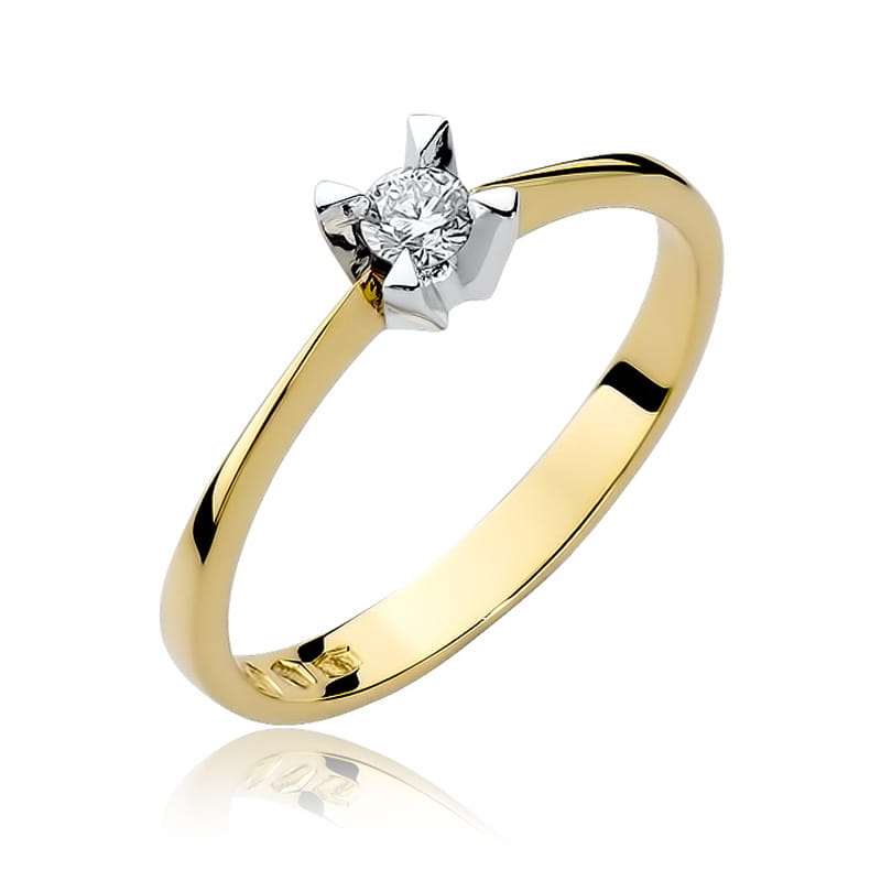 Prsteň W058 Diamant 0,12ct žlté zlato Au 585/1000 2