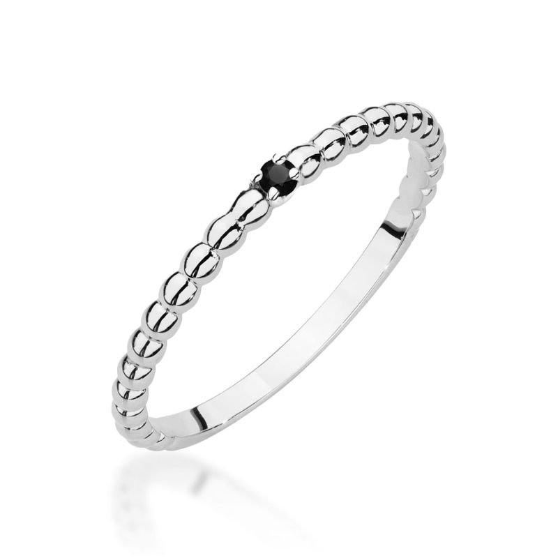 Prsteň W0601 Black Diamond 0,02ct biele zlato Au 585/1000 2