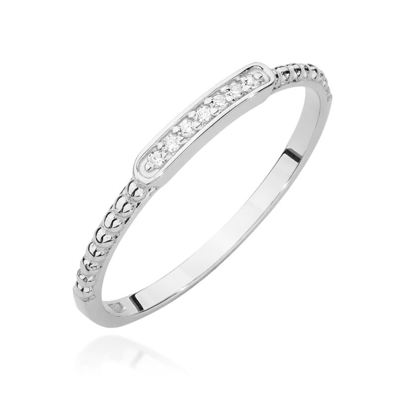 Prsteň W0606 s diamantmi, biele zlato Au 585/1000 2